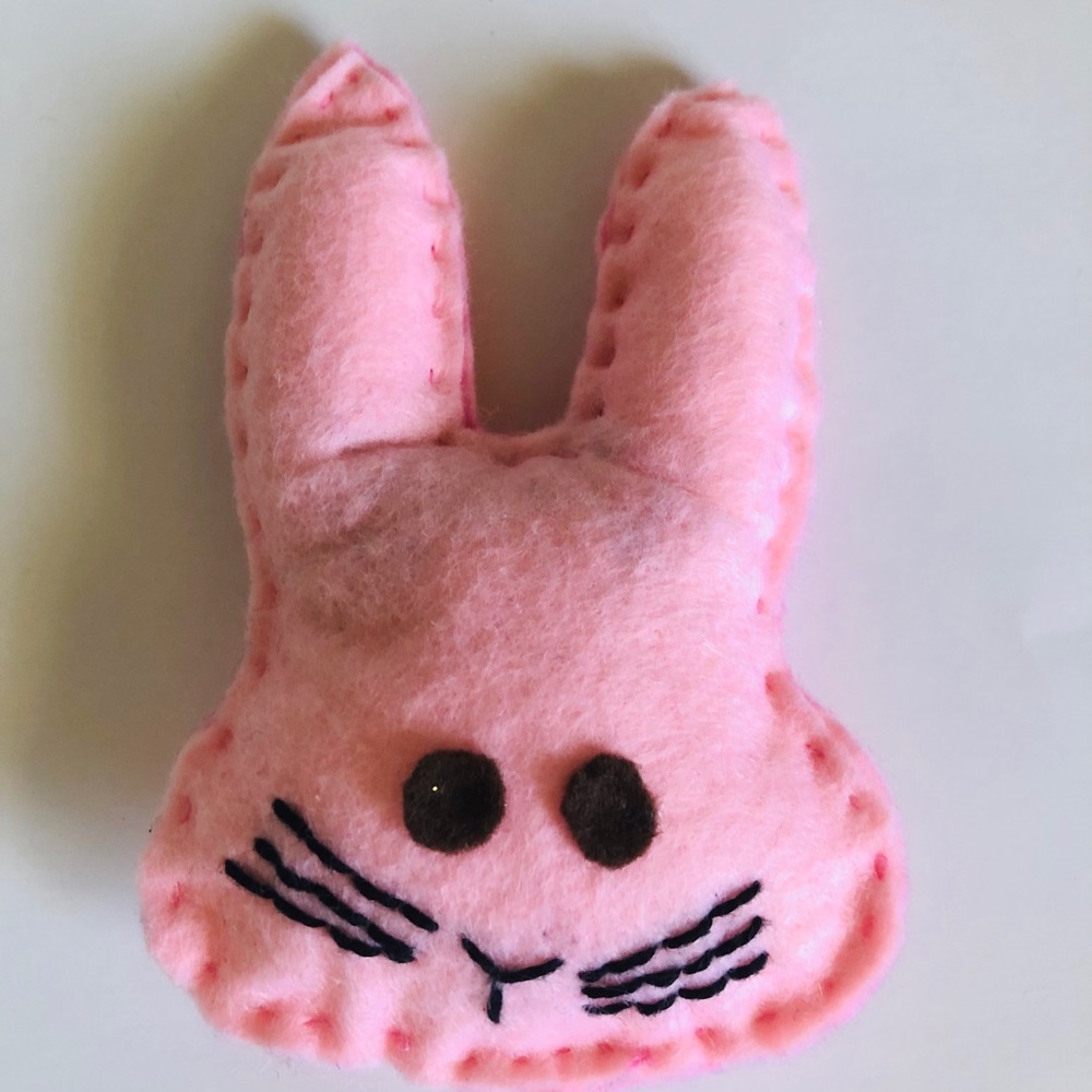Cat felt catnip toy bunny pink - Picture 2 of 7